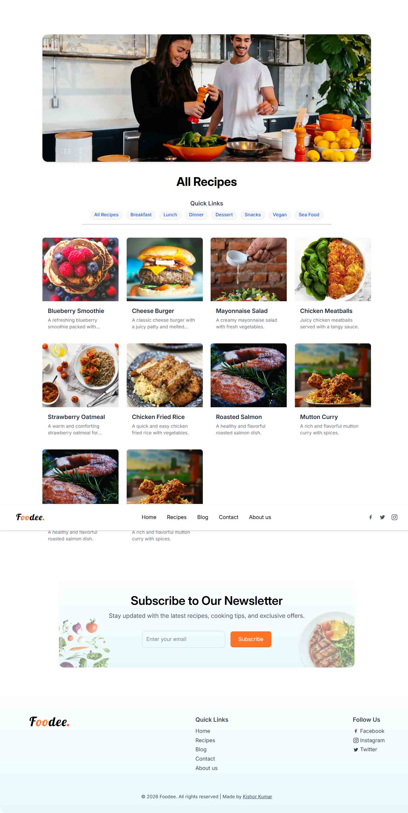 Food Delivery and Recipe Frontend | Foodee 1